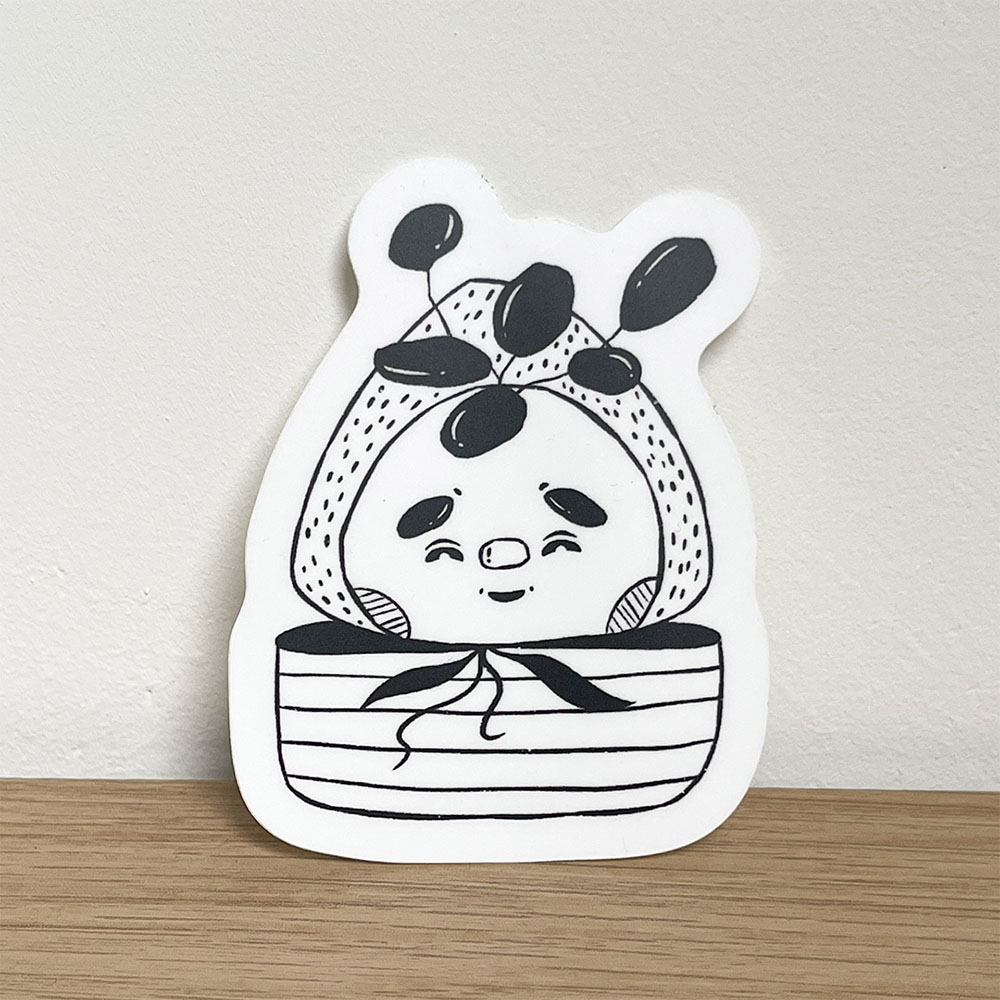 Happy strawberry plant vinyl sticker - Image 2