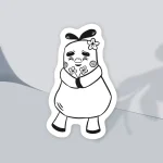 The shy helper vinyl sticker