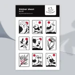 Kawaii funny birds sticker sheet for bullet journaling
